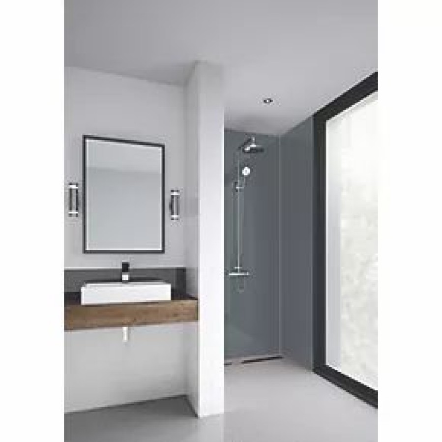 Bathroom Wall Panels * | Splashwall Bathroom Splashback Gloss Flint 900 X 2420 X 4Mm