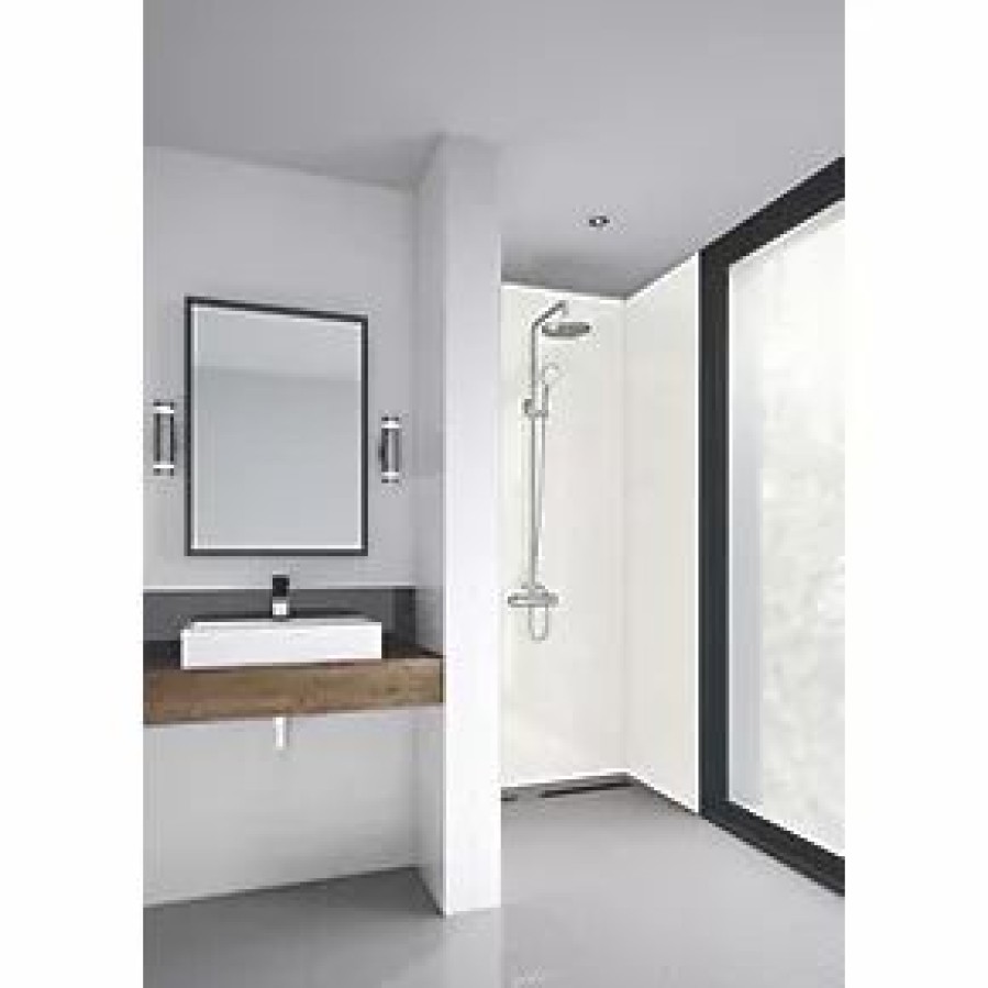 Bathroom Wall Panels * | Splashwall Bathroom Splashback Gloss White Reflex 900 X 2400 X 11Mm