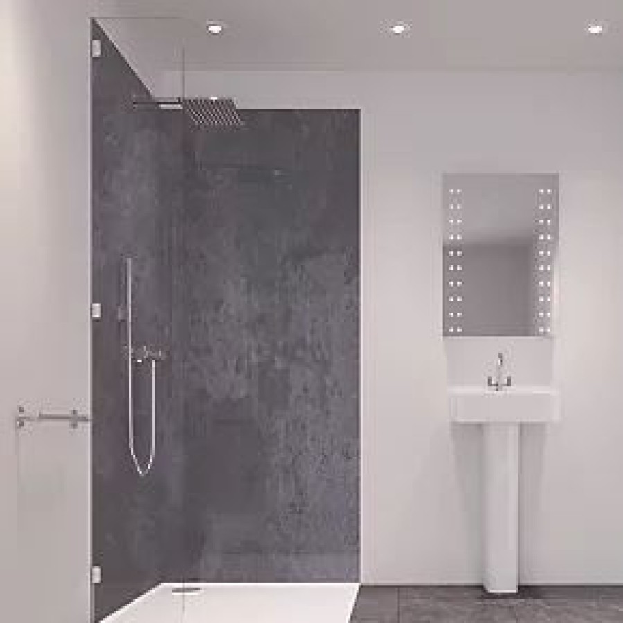 Bathroom Wall Panels * | Splashwall Laminate Panel Matt Grey Stone 900 X 2440 X 11Mm