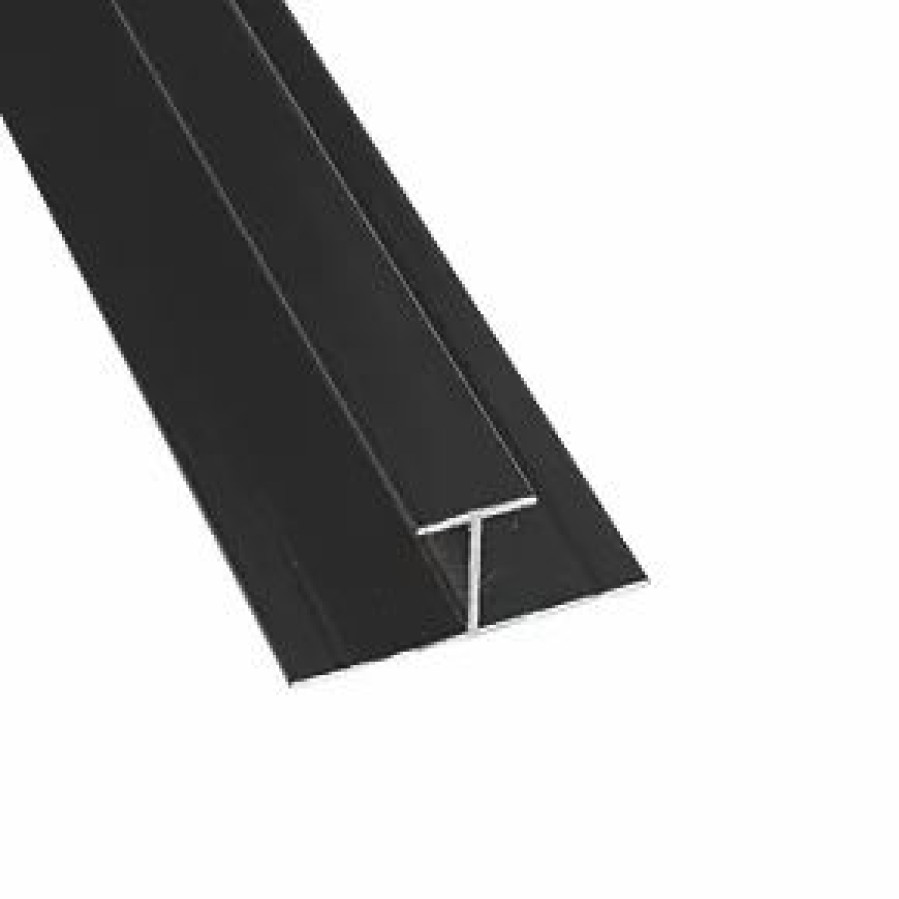 Bathroom Wall Panels * | Splashwall H-Joint Black 2420 X 11Mm