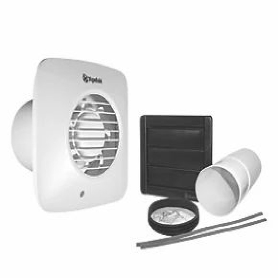 Bathroom Extractor Fans * | Xpelair Dx100Hts 100Mm Axial Bathroom Extractor Fan With Humidistat & Timer White 220-240V