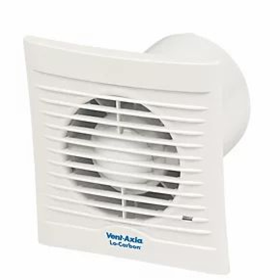 Bathroom Extractor Fans * | Vent-Axia 441626 Lo-Carbon Silhouette 100Mm Axial Bathroom Extractor Fan With Humidistat & Timer White 230V