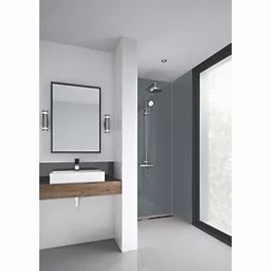 Bathroom Wall Panels * | Splashwall Bathroom Splashback Gloss Flint 1200 X 2420 X 4Mm