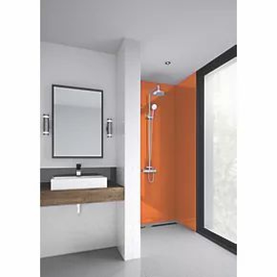 Bathroom Wall Panels * | Splashwall Bathroom Splashback Gloss Pumpkin 1200 X 2420 X 4Mm