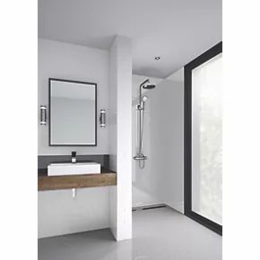 Bathroom Wall Panels * | Splashwall Bathroom Splashback Metallic Gloss White 900 X 2420 X 4Mm