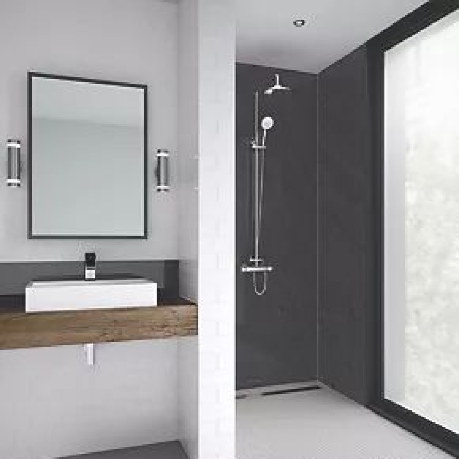 Bathroom Wall Panels * | Splashwall Laminate Panel Matt Charcoal 1200 X 2440 X 11Mm