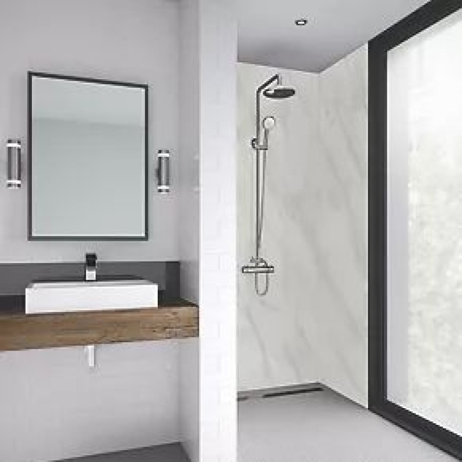 Bathroom Wall Panels * | Splashwall Laminate Panel Gloss Carrara 600 X 2440 X 11Mm