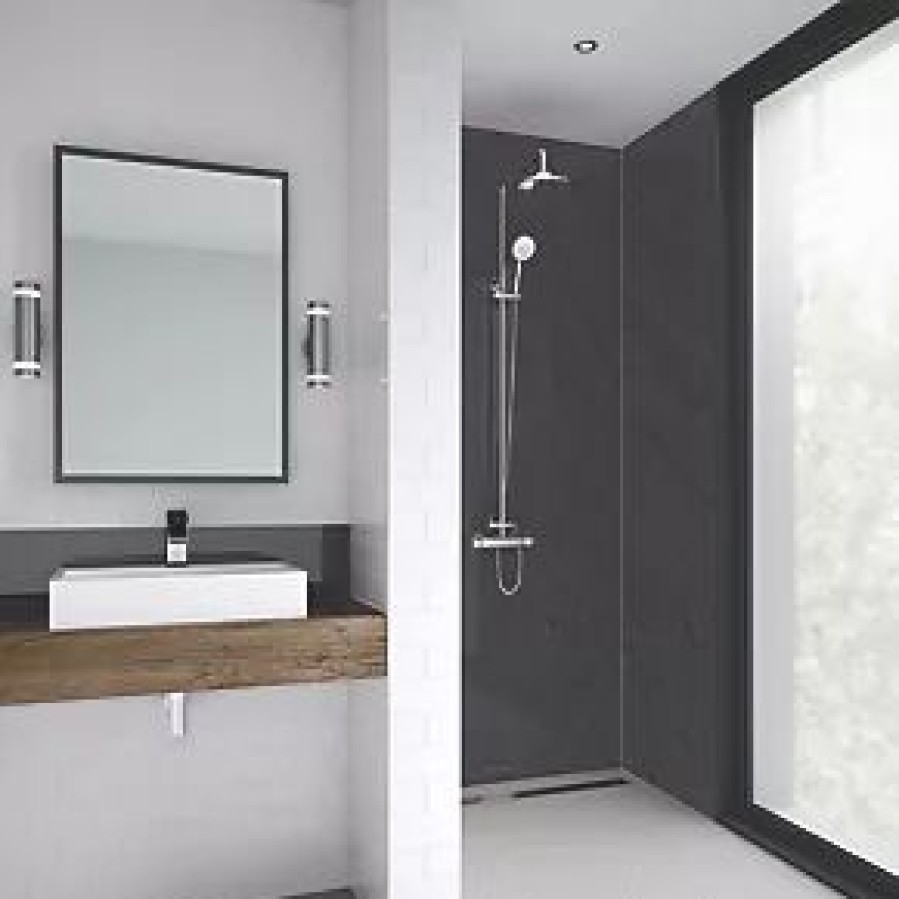 Bathroom Wall Panels * | Splashwall Laminate Panel Matt Charcoal 900 X 2440 X 11Mm