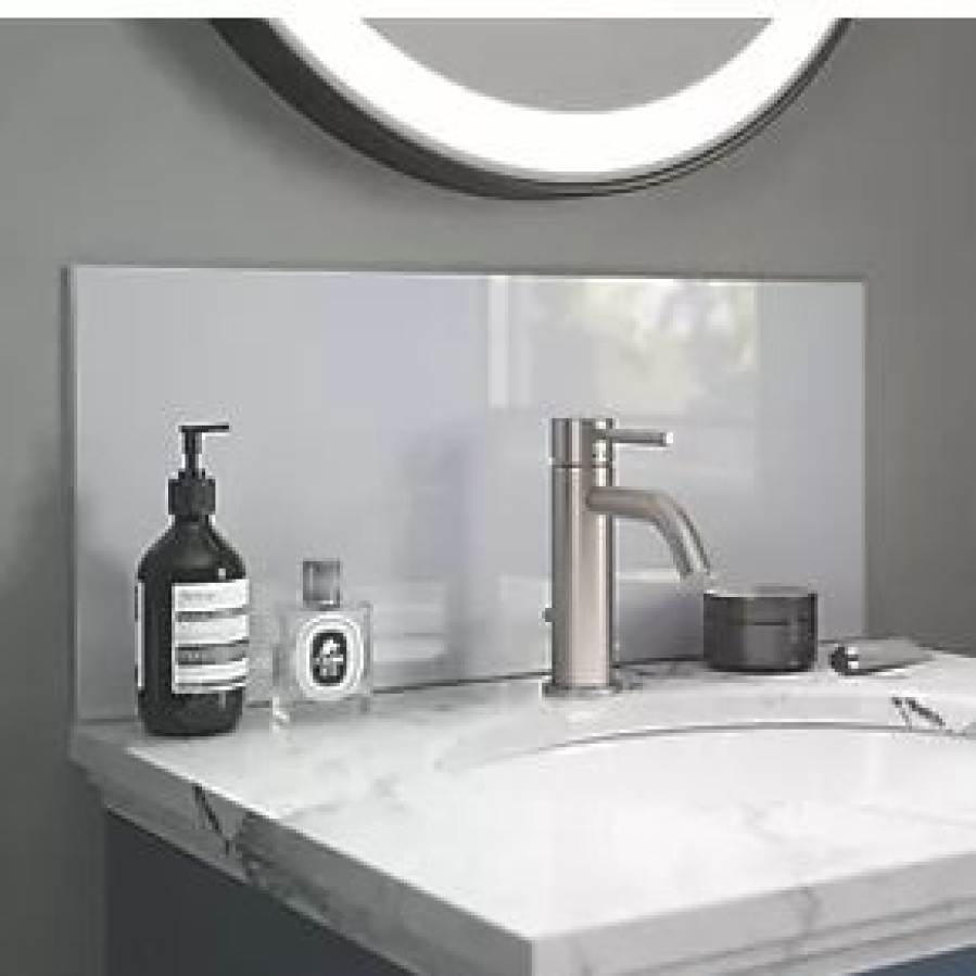 Bathroom Wall Panels * | Splashback Glass Bathroom Splashback Shimmer Pearl 600 X 250 X 4Mm