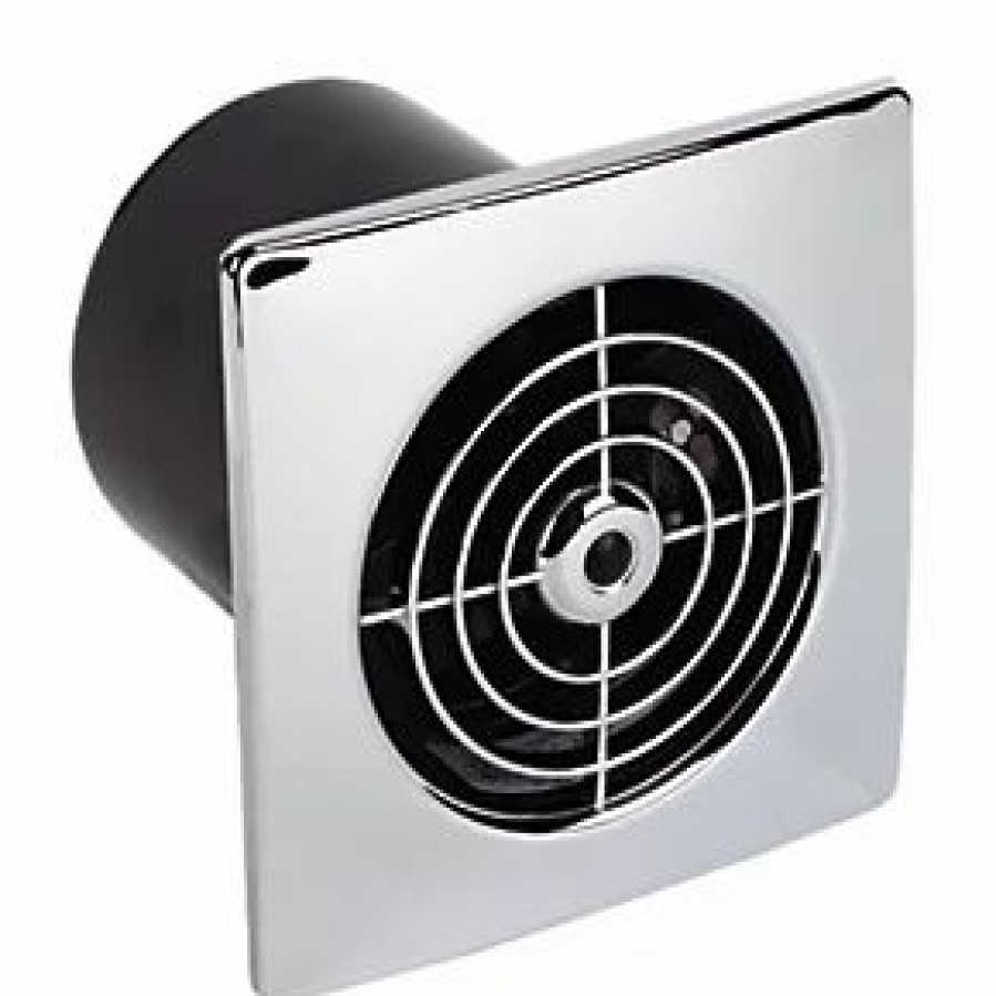 Bathroom Extractor Fans * | Manrose Lp100St 100Mm Axial Bathroom Extractor Fan With Timer Chrome 240V