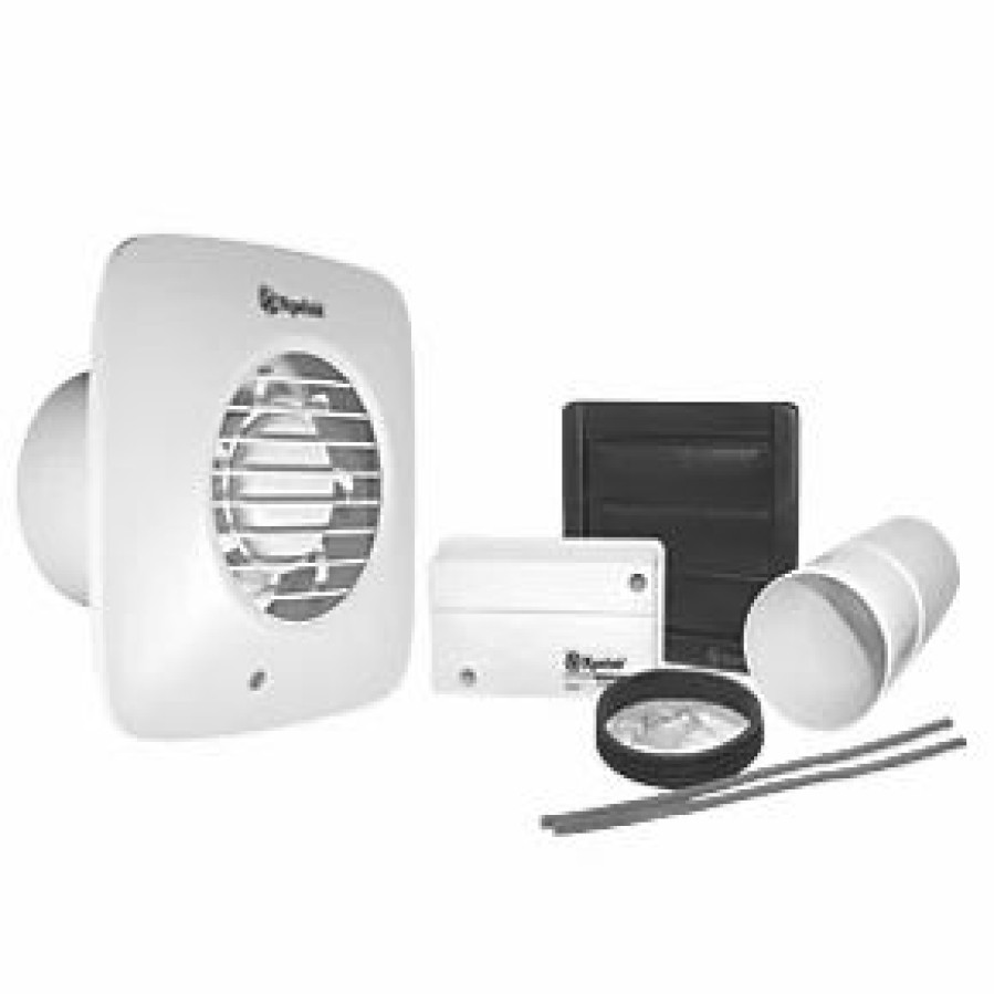 Bathroom Extractor Fans * | Xpelair Lv100Ts 100Mm Axial Bathroom Extractor Fan With Timer White 220-240V