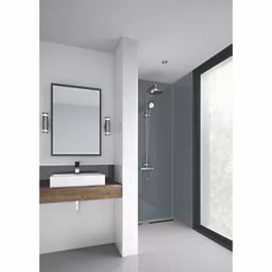 Bathroom Wall Panels * | Splashwall Bathroom Splashback Gloss Flint 600 X 2420 X 4Mm